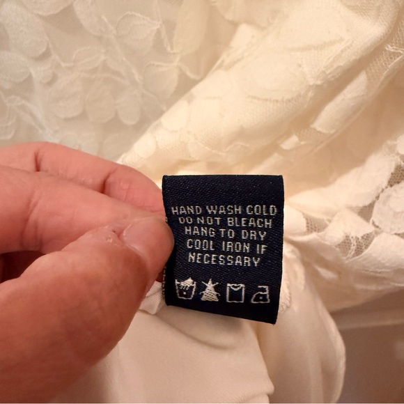 NWT White lace shift dress Bridal Shower Summer cottagecore minimal chic - Picture 9 of 9